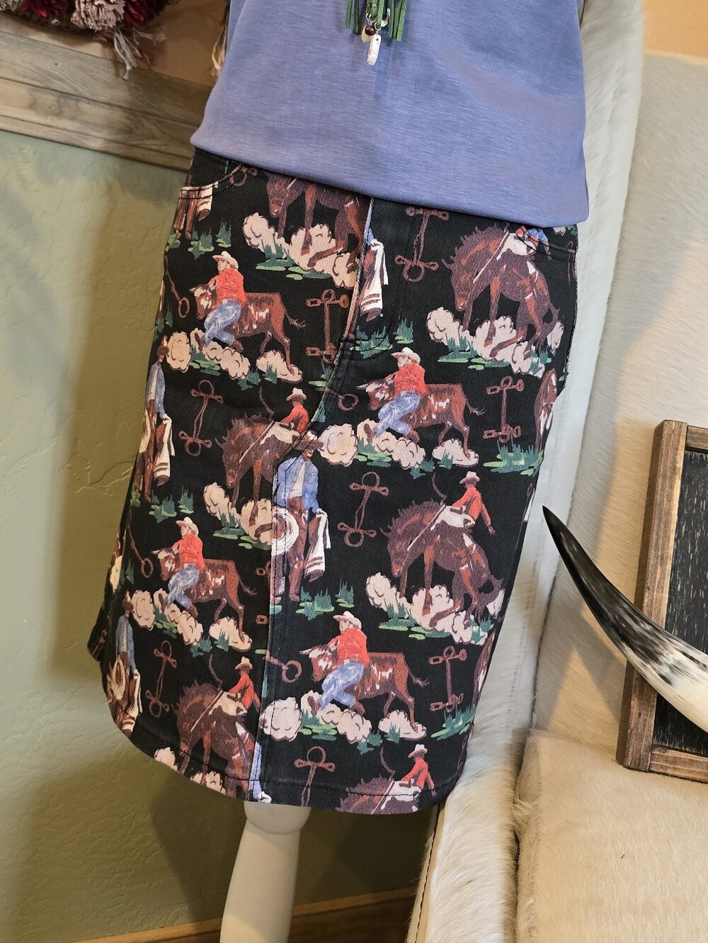 Denim Western Skirt